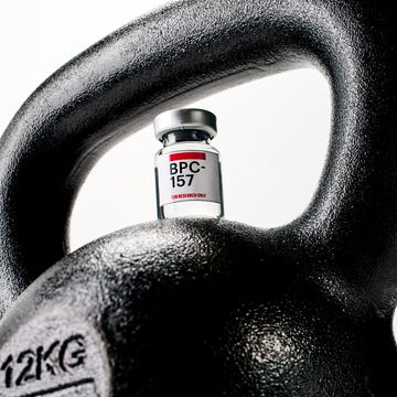 kettlebell with a bpc 157 vial on top