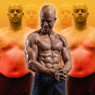 transformation image of muscle gain and weight loss from joey helsoot